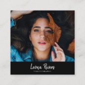 Carré Portrait QR Code Photographe Carte de visite (Devant)