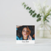 Carré Portrait QR Code Photographe Carte de visite (Debout devant)