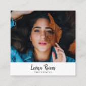 Carré Portrait QR Code Photographe Carte de visite (Devant)