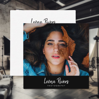 Carré Portrait QR Code Photographe Carte de visite