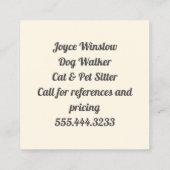 Carré pour animal de chat Kitten Cartes de visite (Dos)