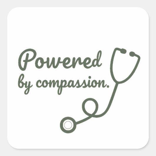 Carré Powered by Compassion Sticker (Devant)