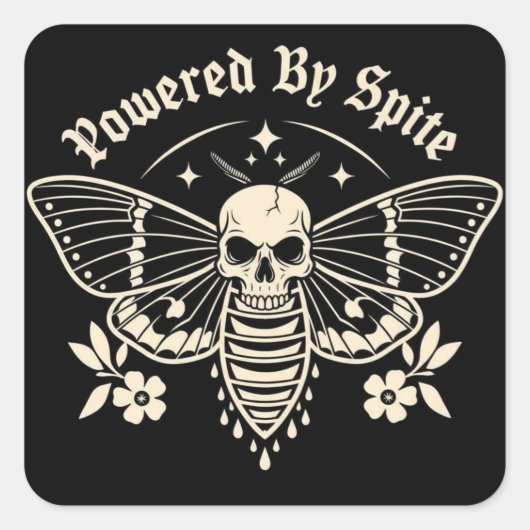 Carré "Powered By Spite" Sticker (Devant)
