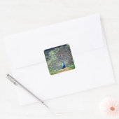 Carré Preening Peacock Square Sticker (Enveloppe)