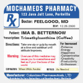 Carré Prescription pour Sticker rectangulaire café (Devant)