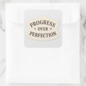 Carré Progrès sur la perfection - Sticker motivationnel (Sac)