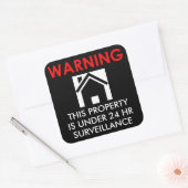 CARRÉ PROPRIÉTÉ DE MOINS DE 24 H STICKER DE SURVEILLANCE (Enveloppe)