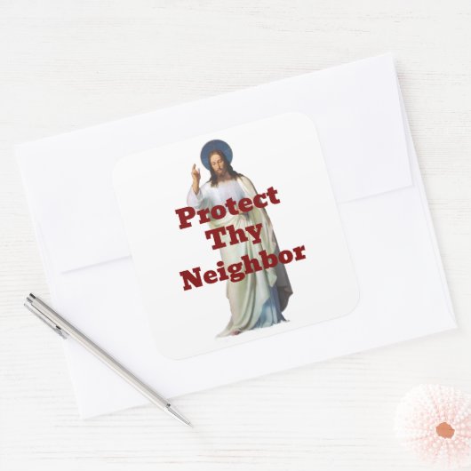 Carré Protect Thy Neighbor Sticker (Enveloppe)