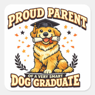 Carré Proud Parent Smart Dog Graduate Funny Sticker