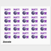 Carré Purple Bowling Ball Party sur Sticker (Feuille)