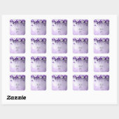Carré Purple Flowers with Dangling Pearls Sticker (Feuille)