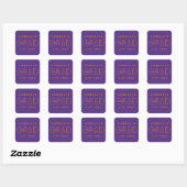 Carré Purple Orange Grad Typography Graduation Sticker (Feuille)