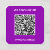 Carré QR Code Info Nom Site Web Votre Carte de visite co (Dos)