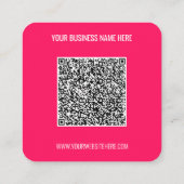Carré QR Code Scan Info Carte de visite de texte Choisir (Dos)