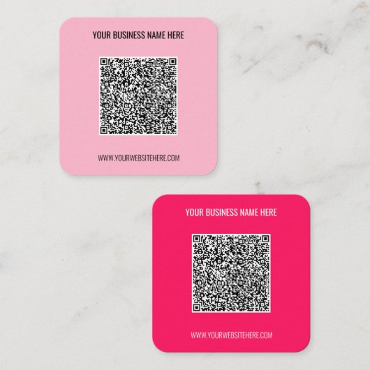 Carré QR Code Scan Info Carte de visite de texte Choisir (Devant / Derrière)