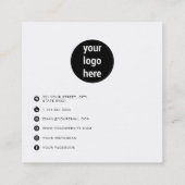 Carré QR Code Social Media Logo Carte de visite (Dos)