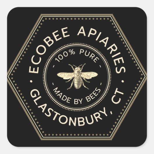 Carré Réalisé Par Bees Apiary Sticker (Devant)