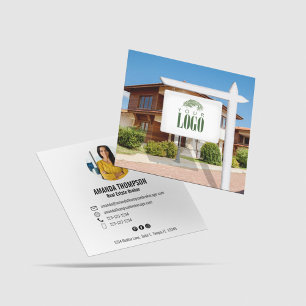 Carré Realtor Ajouter votre logo Carte de visite photo p