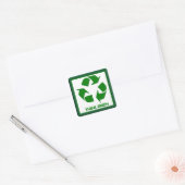 Carré Recycler Pensez Sticker vert (Enveloppe)