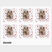 Carré Red Hearts Pattern Valentine's Day Custom Sticker (Feuille)