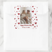 Carré Red Hearts Pattern Valentine's Day Custom Sticker (Sac)