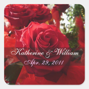Carré Red Roses Enregistrer Le Sticker Date