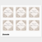 Carré Regency Botanical Engraving Wedding Sticker Set (Feuille)