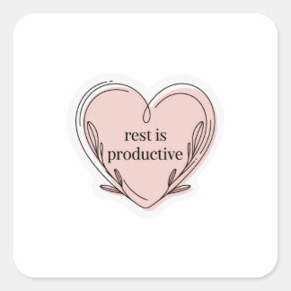 Carré Rest Is Productive Sticker | Self-Love Affirmation
