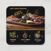 Carré restaurant carte de visite avec entrées (Devant)