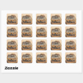 Carré Retro Camper Van Sticker –  (Feuille)