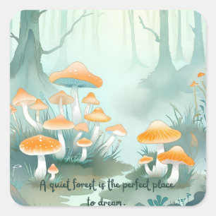 Carré Rêve de forêt calme - Sticker de la forêt de champ