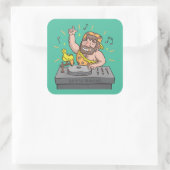 Carré Rock Stone Age Caveman Music Sticker DJ (Sac)