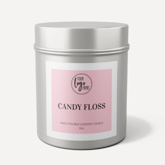 Carré rose clair Bordure votre logo Étiquette boug