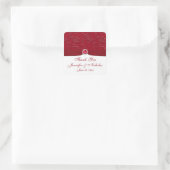 Carré Ruby Rouge et blanc Floral Wedding Favor Sticker (Sac)