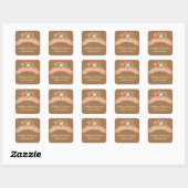 Carré Rustic Flowers | Sticker Fête des mariées (Feuille)