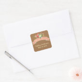 Carré Rustic Flowers | Sticker Fête des mariées (Enveloppe)