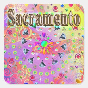 Carré Sacramento Lucky Golden Sticker