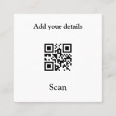 Carré Salon carte de visite ajouter votre logo Q R code  (Dos)