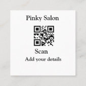 Carré Salon carte de visite ajouter votre logo Q R code  (Dos)