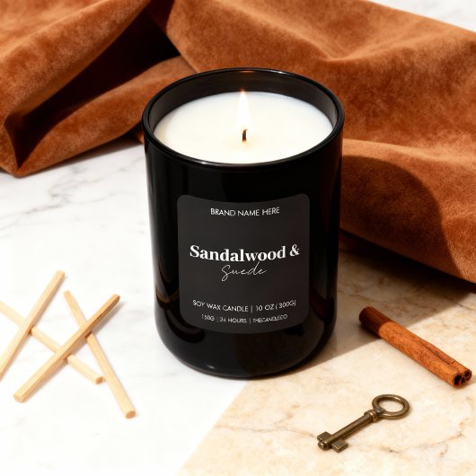 Carré Sandalwood & Suede Custom Candle - Black Sticker