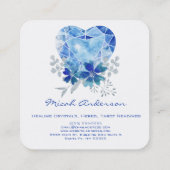 Carré Sapphire Blue Heart Carte de visite (Dos)