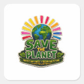 Carré 🌍💚 “Save the Planet” Eco Sticker 🌱 (Devant)