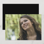 Carré Sceau de cuivre Graduation Photo Invitation (Devant / Derrière)