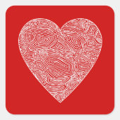 Carré Scribbleprint Heart Sticker (Devant)