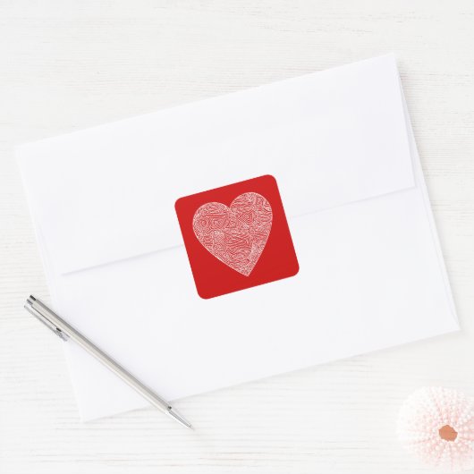 Carré Scribbleprint Heart Sticker (Enveloppe)