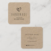 Carré script noir rustique carte de visite maison (Devant / Derrière)