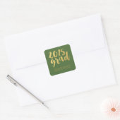 Carré Script or chic | Sticker pour diplômés Green 2015 (Enveloppe)