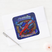 Carré Seamade Giant Squid vs Whale Design sticker (Enveloppe)