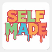 Carré Self Made Drip Font Sticker – Colorful (Devant)