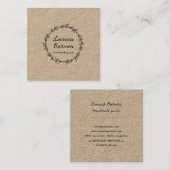 Carré Serment rustique sur carte de visite en papier kra (Devant / Derrière)